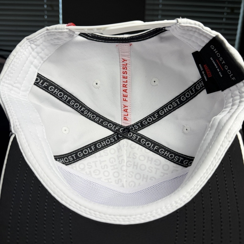 Ghost Golf Retro Golfer Snapback Hat White OSFM Rope Flat Bill Golf Cap - Picture 13 of 16